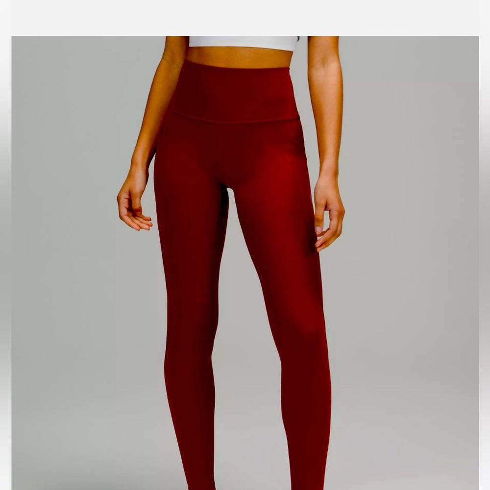 Like New! Retired color 28 inch Align leggings in Burgundy/Wine color